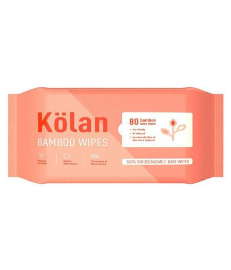 Kolan Eco-Friendly Bamboo Baby Wipes with Olive Oil, Aloe Vera & Jojoba ...