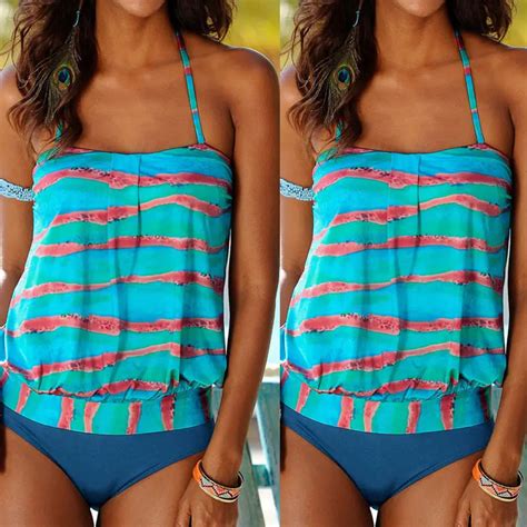 Quick Dry Beach Tankini Swimsuits Women Summer Sexy Backless Two Piece Swimwear Slim Fit Elastic