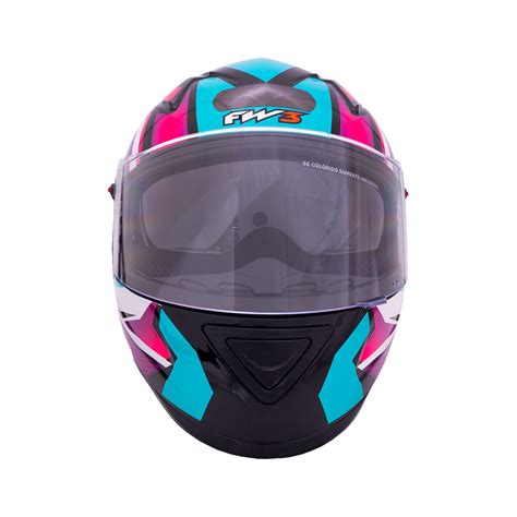 Capacete Moto Fechado Gtx Fox Fw Oculos Interno Azul Tiffany Sampaio