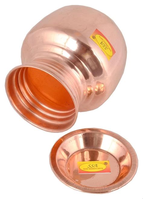 Copper Kalash Lota For Poojan Purpose Plane 1000 Ml Available With