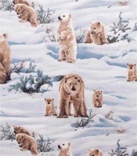 Anti Pill Plush Fleece Fabric Photo Real Polar Bear Joann