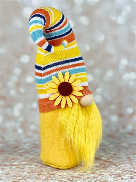 Sunflower Gnome Handmade Gnome Sunflower Decor Sunflower Etsy