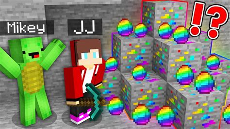 Mikey And Jj Found Rainbow Diamond Ore In Minecraft Maizen Youtube