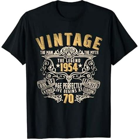 70 Year Old T Vintage 1954 Man Myth Legend 70th Birthday T Shirt