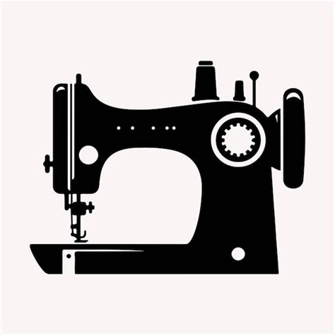 Sewing Machine Silhouette Vector Illustration On A White Background