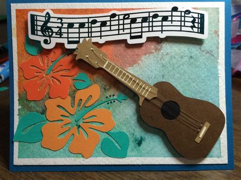 Happy Birthday Musical Notes With Ukulele Musical Cards Musical