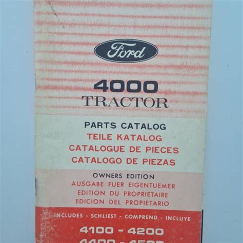 Ford 4000 Tractors Parts Catalogue Owners Edition Sps Parts