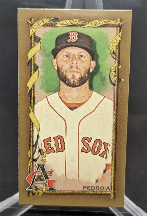 2023 Topps Allen Ginter Gold Border DUSTIN PEDROIA Red Sox 188 Mini