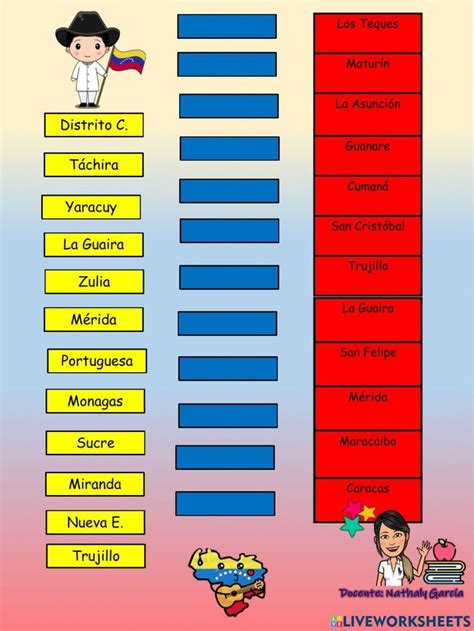 Estados Y Capitales De Venezuela Interactive Worksheet In School