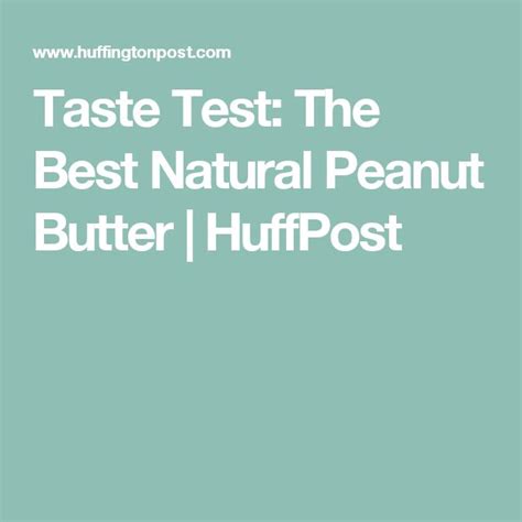 The Best Natural Peanut Butter