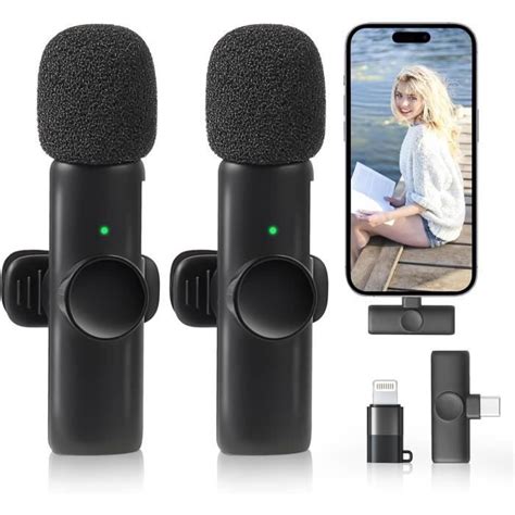 Microphone Lavalier Sans Fil Mini Microphone Compatible Avec Iphone