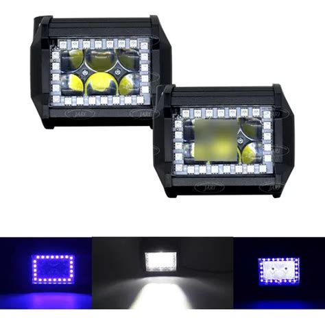 Par Faro 6 Led Lupa Auxiliar Dually Ojo Angel Fijo Estrobo