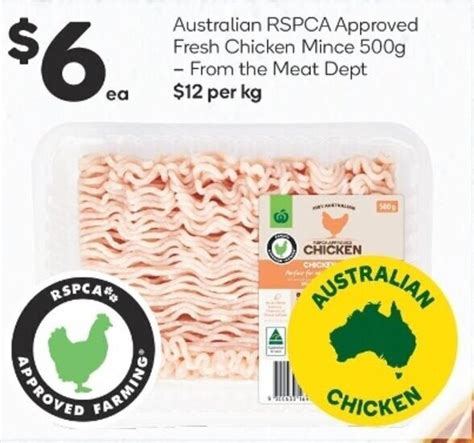 Australian RSPCA Approved Fresh Chicken Mince 500g Offer At Woolworths