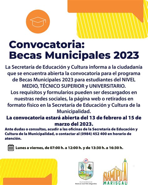 Becas Municipales 2023 Municipalidad De Mariscal Estigarribia