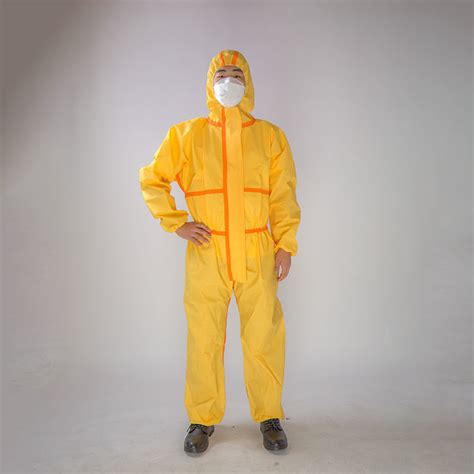 Yellow Ppe Full Body Protection Chemical Protective Microporous Non