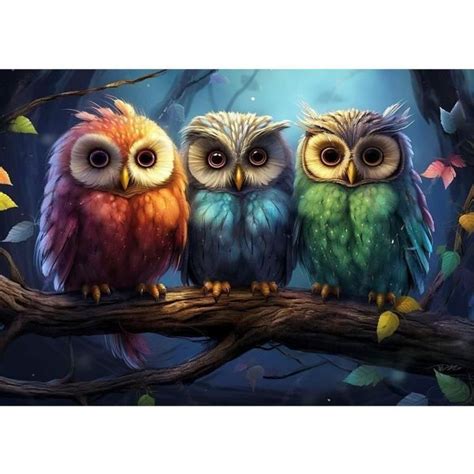 Hibou Peinture Diamant 5D Complet Diamond Painting Animaux Diamant