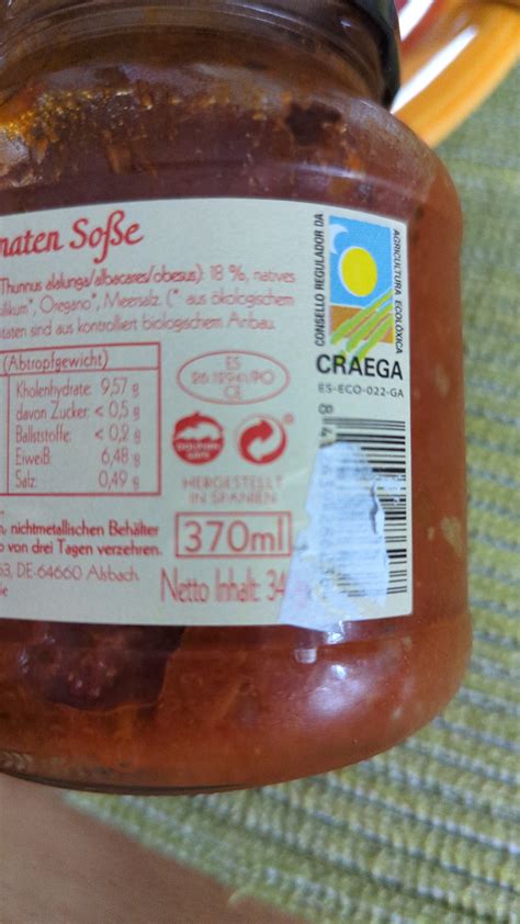 Thunfisch Bio Tomaten Soße Pan do Mar 370 ml