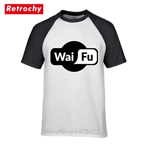 Waifu Material T Shirt Japan Comic Black White Waifu Logo Tshirt Fashion Hip Hop Tops Tees Sexy