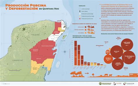 Infomapa de Granjas Porcícolas en Quintana Roo y deforestación idefor