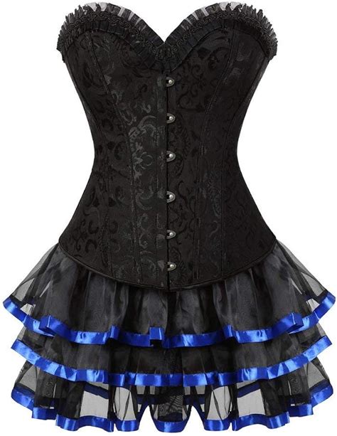 Damen Korsage Kleid Gothic Braut Vollbrust Korsett Corsage Mit Multi