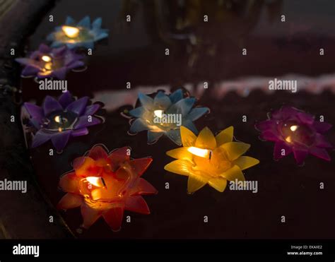 Candle Worship Light Bright Water Colorful Color Stock Photo Alamy