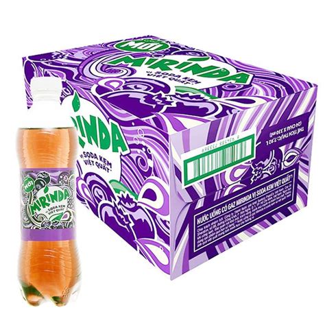 Nước ngọt có ga Mirinda vị soda kem việt quất thùng 24 chai x 390ml