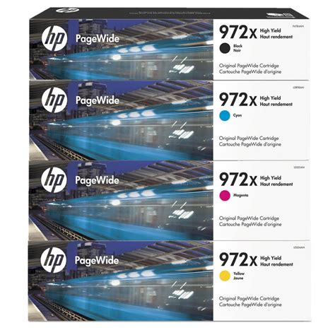 Hp 972x High Yield Original Pagewide 4 Color Cartridge Set Black Cyan Yellow Magenta