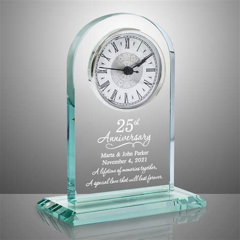 25th Anniversary Personalized Glass Clock