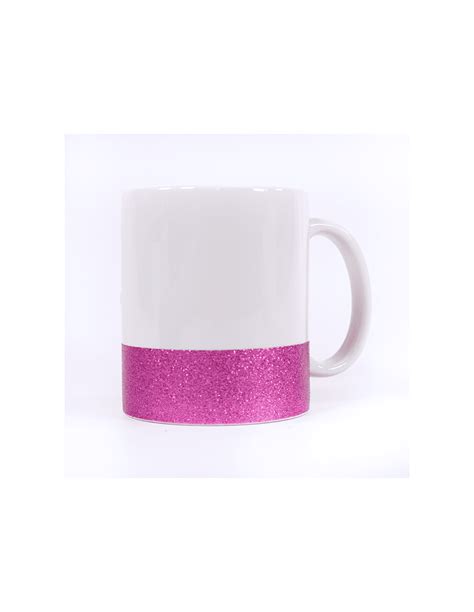 Taza Cer Mica Blanca Con Base De Color Glitter Oz