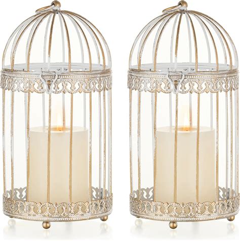 Nuptio Decorative Bird Cage Lantern 2 Set Of 10 Inch Tall