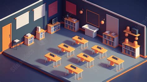 Three-dimensional Of Education Classroom Powerpoint Background For Free ...