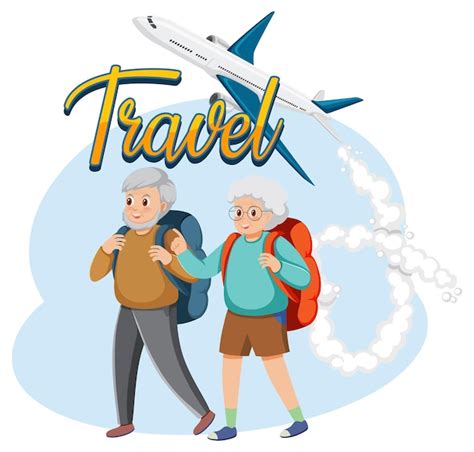 Premium Vector Elderly Couple Travelers Vector