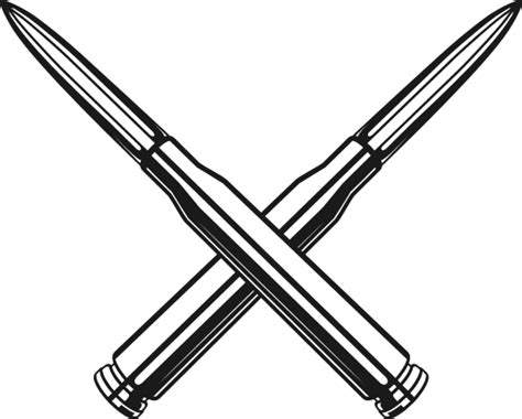 Crossed Bullets Free Svg File For Members Military Ammunition Rifle
