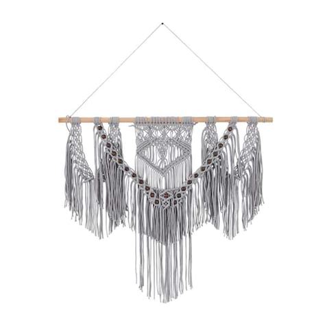 Litton Lane Cotton Gray Intricately Weaved Macrame Wall Decor With