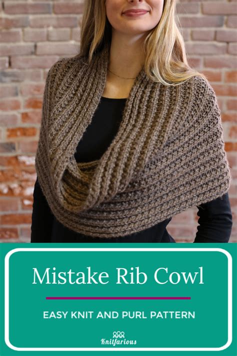 Mistake Rib Cowl Free Textured Knitting Pattern This Simple Knit And