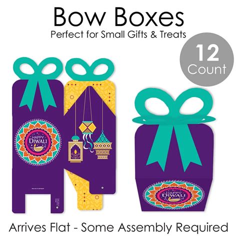 Happy Diwali Square Favor T Boxes Festival Of Lights Party Bow