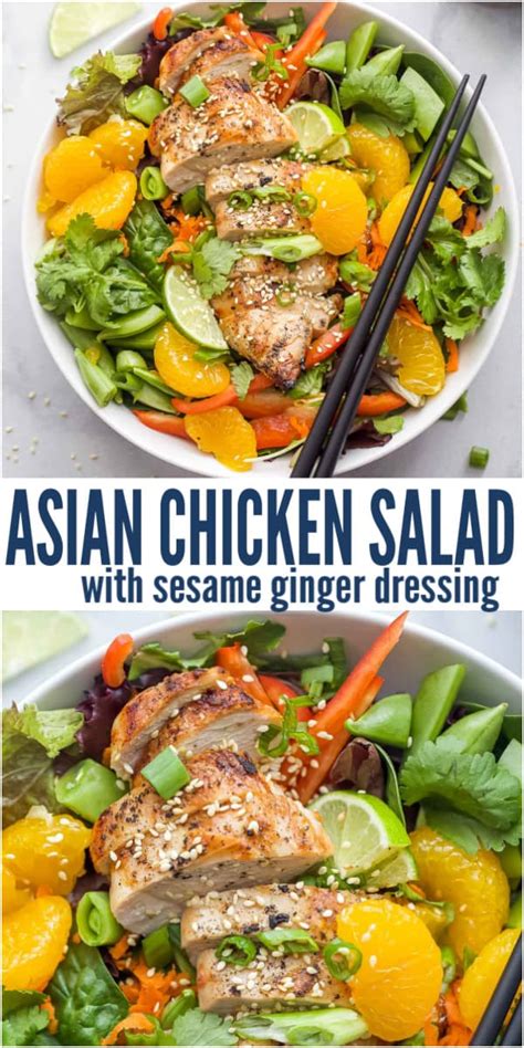 Asian Chicken Salad With Sesame Ginger Dressing Story Telling Co