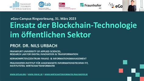 Egov Campus Ringvorlesung Einsatz Der Blockchain Technologie Im