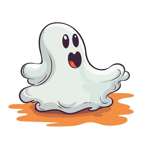 Fantasma De Desenho Animado De Halloween Isolado Em Fundo Branco