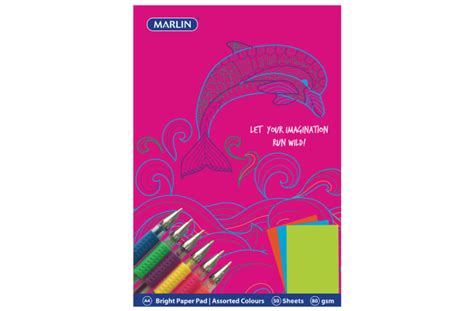 A4 Bright Paper Pad 80gsm 50 Sheets Assorted Colours Bookworld