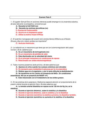 Examen junio 2010 preguntas y respuestas EXAMEN DE FISIOLOGÍA JUNIO