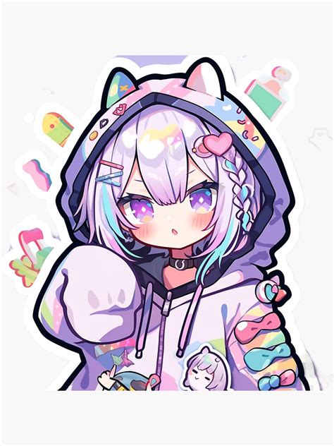 "Cute Anime Girl" Sticker for Sale by KLYPStickers | Redbubble