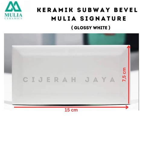 Jual KERAMIK SUBWAY BATA BEVEL MULIA SIGNATURE METRO WHITE 10x20 GLOSSY