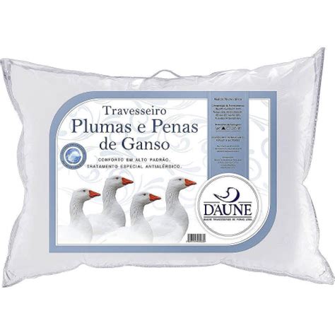 Travesseiro Pluma Pena De Ganso Cm X Cm Daune No Shoptime