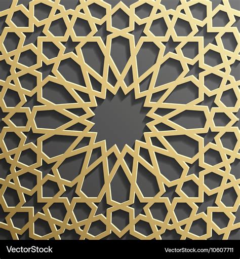 Seamless Islamic Pattern 3d Traditional Arabic Vector Image