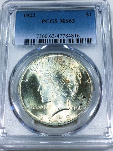 1923 Peace Silver Dollar Pcgs Ms63 Beautiful Coin Property Room