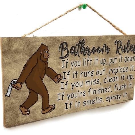 Bigfoot Bathroom Signs Etsy