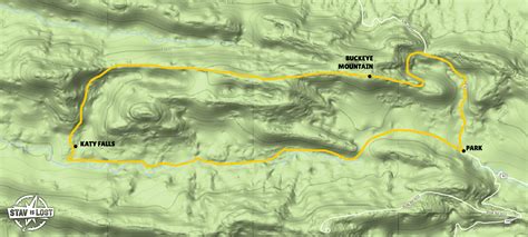 Hiking Map For Caney Creek And Buckeye Mountain Loop