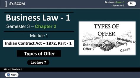 Types Of Offer Sybcom Sem Buisness Law Module Indian Contract