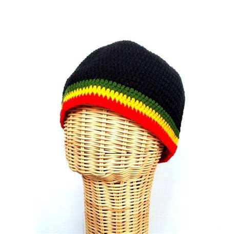 Rasta Crochet Hat Rasta Beanie Skullcap Beanie Skullcap Cotton Kufi